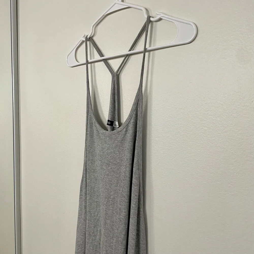 Grey Ribbed Racerback Tank Dress - Picture 5 of 15